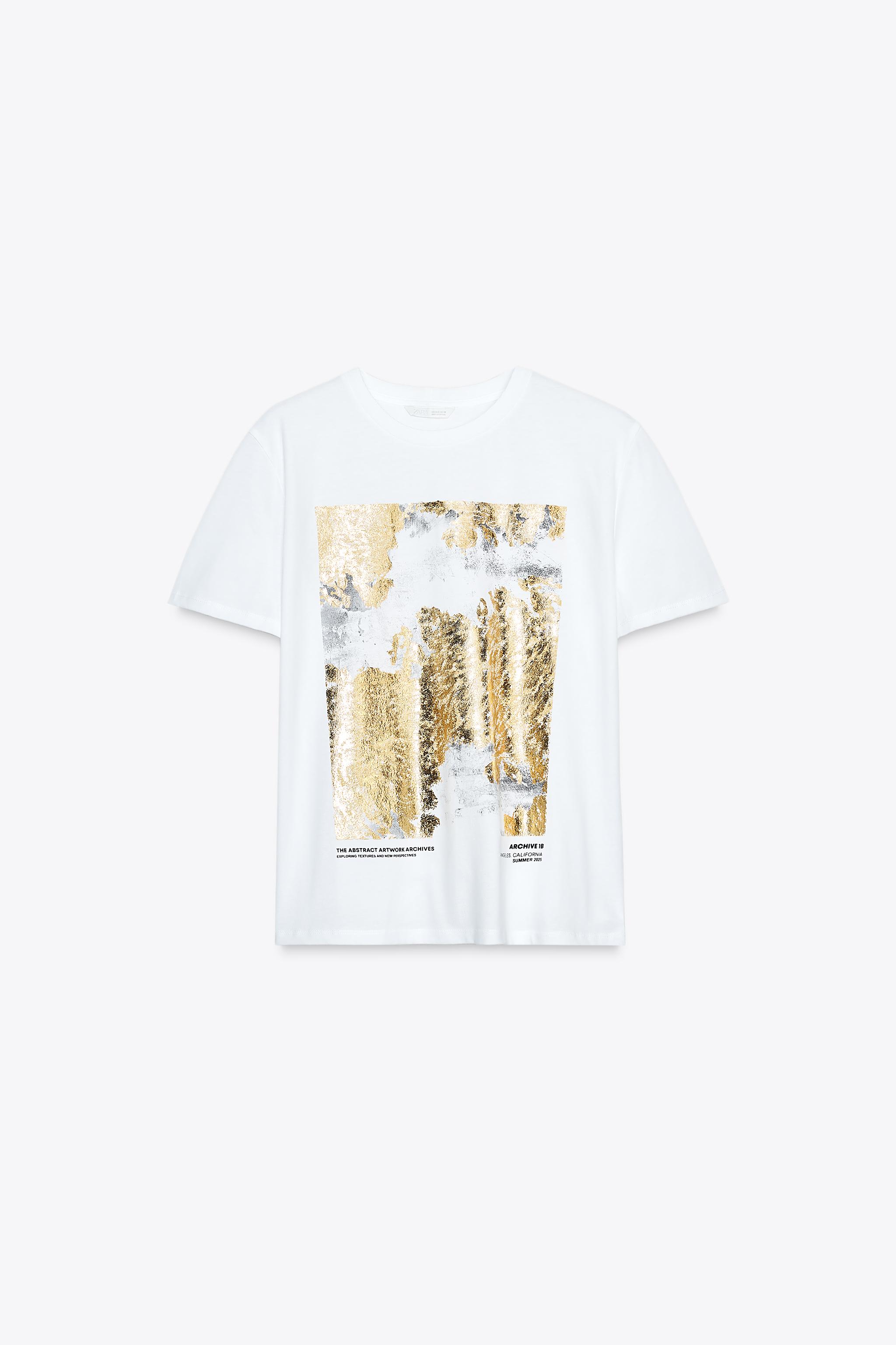 METALLIC PRINT T-SHIRT